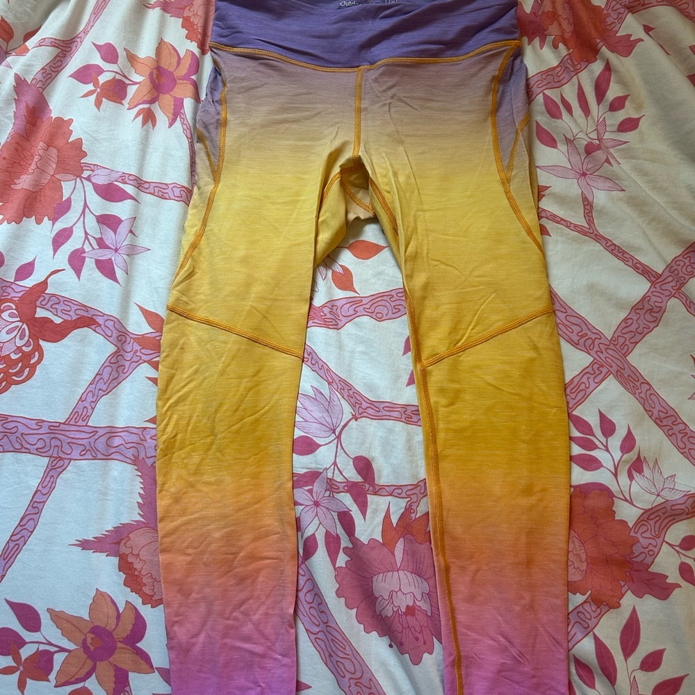 Outdoor Voices Sunset Gradient Yellow and Purple Leggings